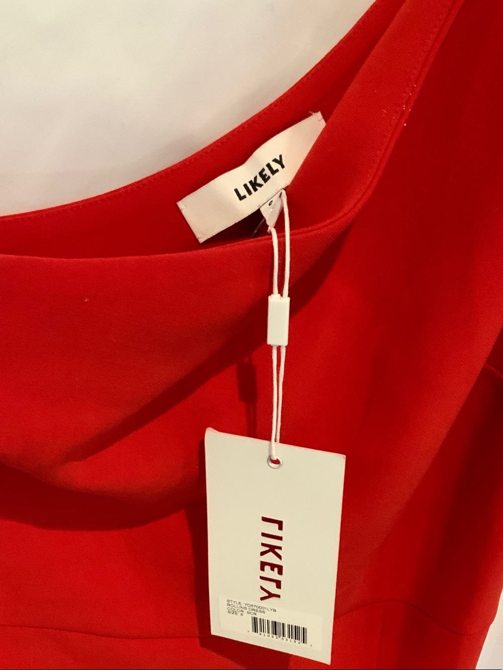 Likely Red One-Shoulder Ruffle-Hem Dress - Picture 2 of 5